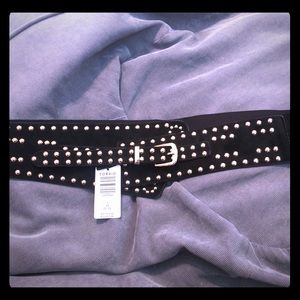 Black studded waist belt